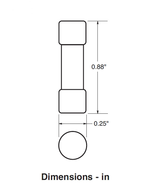 5 Pack of Buss AGW-1/2, 0.5A 32V Fast Acting (Fast Blow) Glass Fuses 1/4" x 7/8"