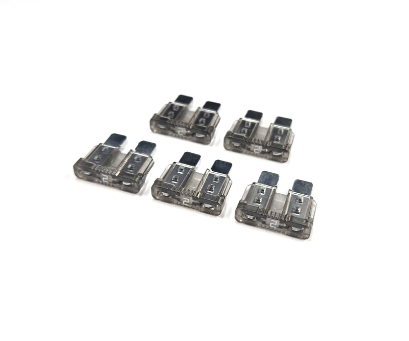 ATC2-5, Bussmann 2A 32V ATC Type Automotive Blade Fuses Lot of 5 ~ Grey