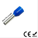SIWF14-BU15-C. 14 AWG Insulated Wire Ferrules, 8mm Pin, Blue, Wide Collar, 100 Pieces
