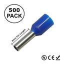 SIWF14-BU15, 500 Pack of BLUE 15mm Ferrules for 14AWG (4.00mm²) Wire
