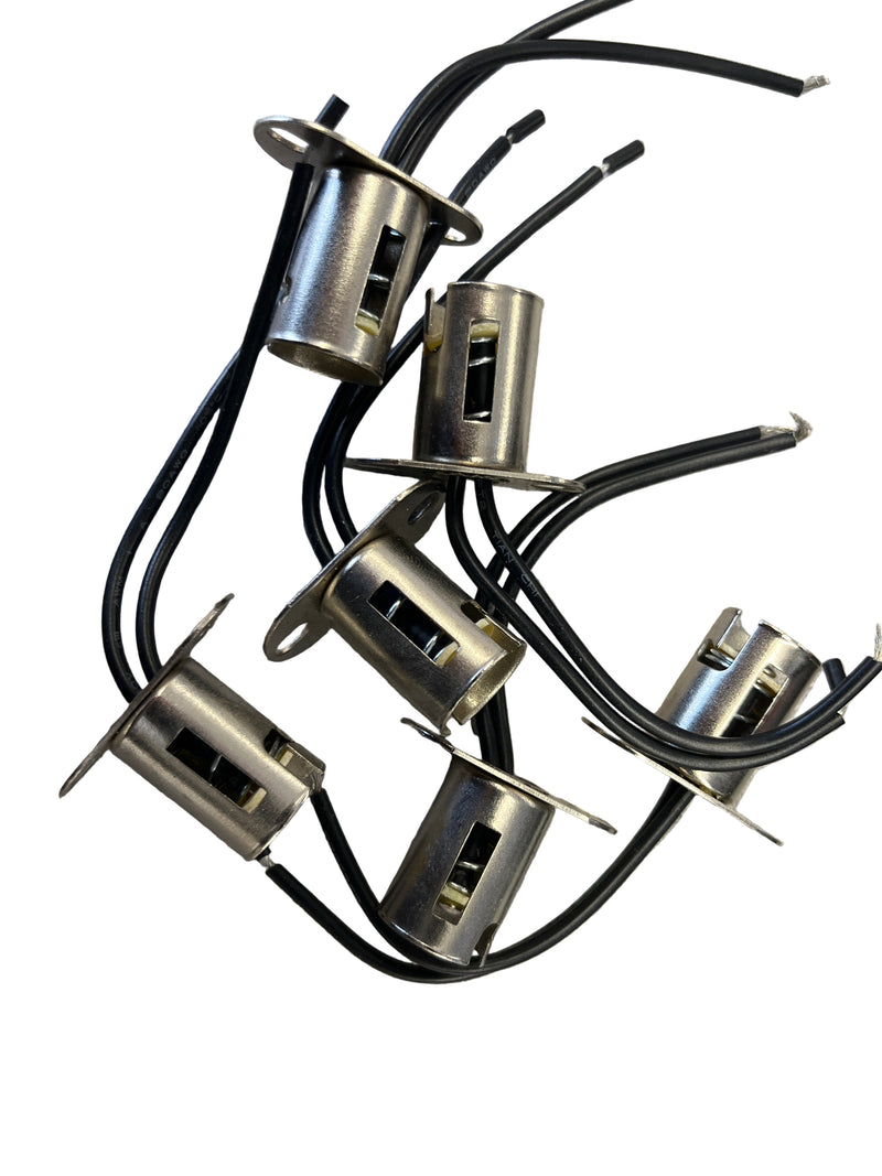 1157-BAY15D, MVO BAY15D 2-Pin Off-Set LED or Incandescent Lamp Socket w/ Wires 6pk