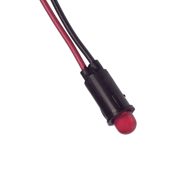 5100H1FL, VCC 12-14V DC RED 5mm Flashing LED Prewired Indicator Light