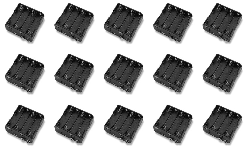 15 PACK of BH383, Eight (8) AA Cell (UM-3) Battery Holders with Snap Connection