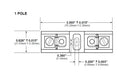 BM6031SQ, Single Pole Fuse Holder Type M (13/32" x 1-1/2") Midget 30A* @ 600V