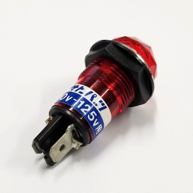 BN-23-1-R, Sato Parts 17mm Round Red Jewel Lens Neon Indicator Light 100V ~ 125V