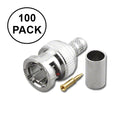 86-003-100PK, 100 Pack of Ideal BNC 3 Piece Crimp Plugs for RG59 & RG62 Coax