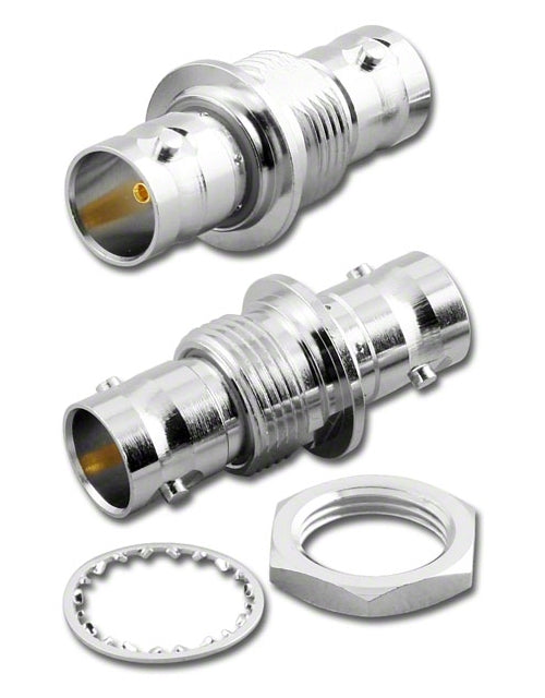 BNC-3193-75, BNC Bulkhead Feed Through Isolated Adaptor (UG-492D/U) ~ 75 Ohm