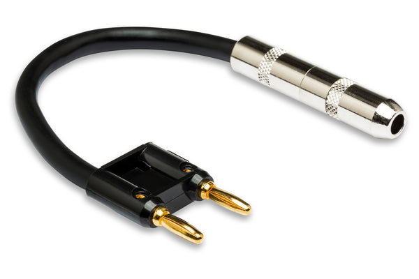 BNP-116BK, Hosa 1/4" TS to Dual Banana Speaker Adapter Cable
