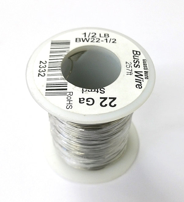 22 Gauge Tinned Copper Bus Wire, 1/2 Pound Roll (257' Approx.) 22AWG BW22-1/2