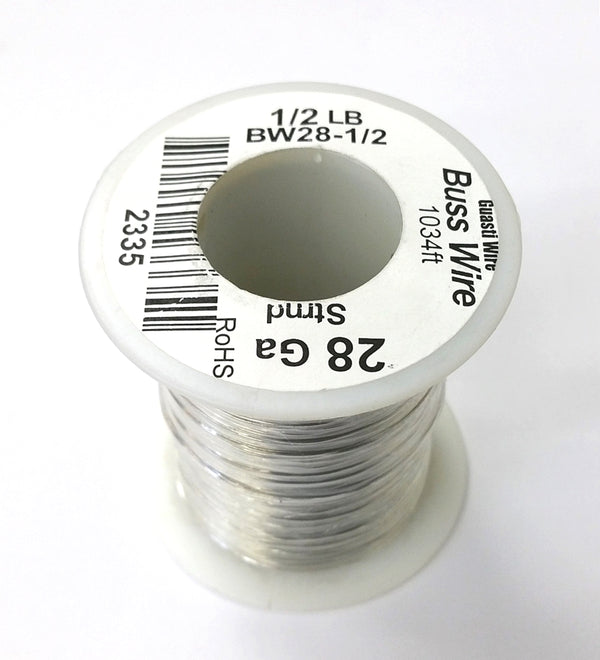 28 Gauge Tinned Copper Bus Wire, 1/2 Pound Roll (1,034' Approx.) 28AWG BW28-1/2