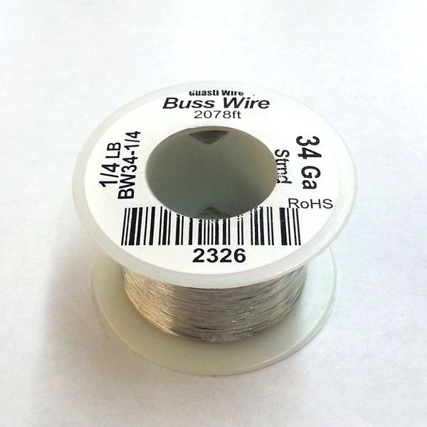 34 Gauge Tinned Copper Bus Wire, 1/4 Pound Roll (2,078' Approx.) 34AWG BW34-1/4