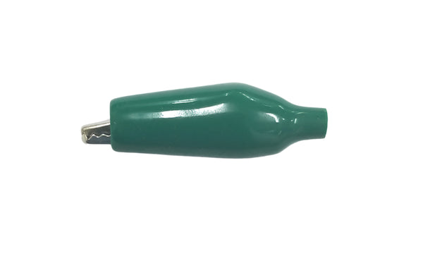 C-4-S-G, Sato Parts 27mm Alligator Clip with Green Boot 3A @ 30V