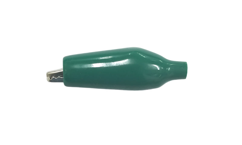 C-4-S-G, Sato Parts 27mm Alligator Clip with Green Boot 3A @ 30V