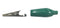 C-4-S-G, Sato Parts 27mm Alligator Clip with Green Boot 3A @ 30V
