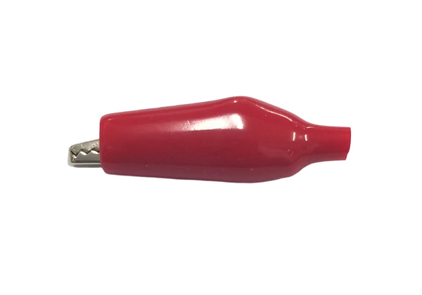 C-4-S-R, Sato Parts 27mm Alligator Clip with Red Boot 3A @ 30V