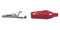 C-4-S-R, Sato Parts 27mm Alligator Clip with Red Boot 3A @ 30V