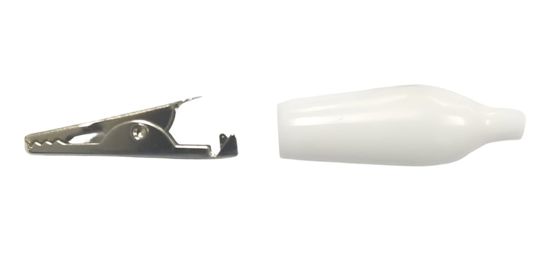C-4-S-W, Sato Parts 27mm Alligator Clip with White Boot 3A @ 30V