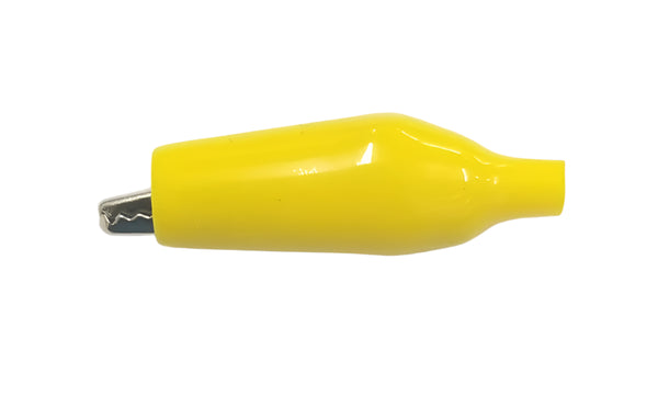 C-4-S-Y, Sato Parts 27mm Alligator Clip with Yellow Boot 3A @ 30V