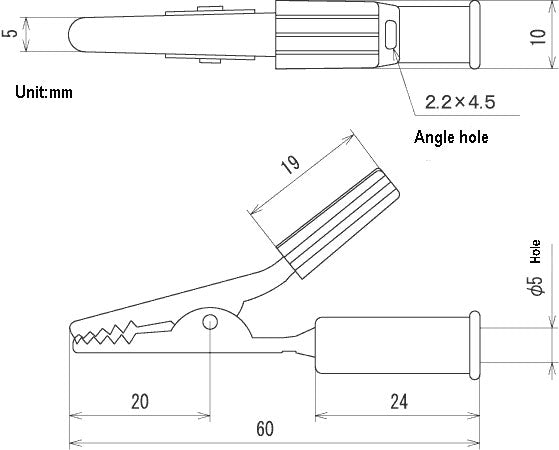 C-552-B, Sato Parts Alligator Clip w/ Black Molded Insulators 3A @ 30V