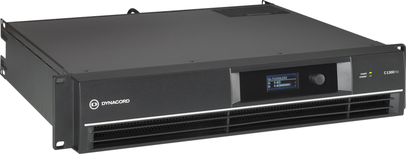 C1300FDi-US, Dynacord 2x650W DSP Power Amplifier for Installations. With FIR drive, Phoenix connectors.