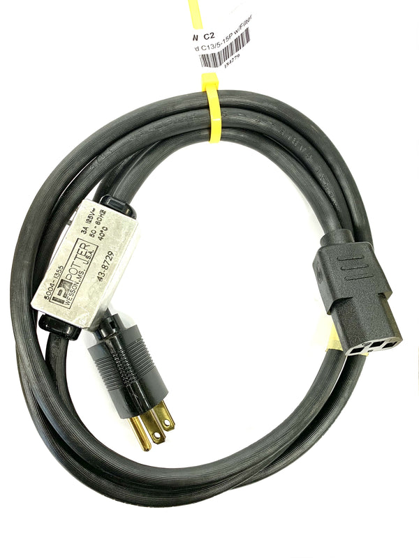 GPW C2 6FT 18/3 Black Male 5-15P NEMA Plug to Female IEC320 (C13) Cable w/Filter