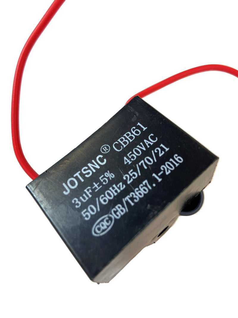 CBB61-3uF/450V, 3uF @ 125/250/450V AC Single Ceiling Fan Capacitor (CFC-3)