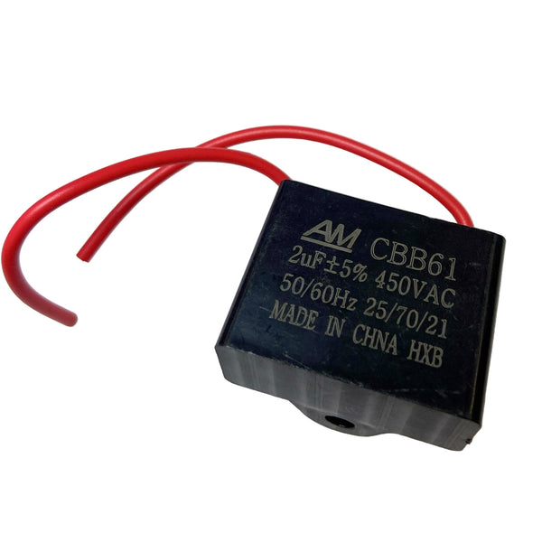 CBB61-2uF, 2uF @ 125/250V AC Single Ceiling Fan Capacitor (CFC-2)