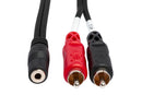 HOSA CFR-210 Stereo Adapter, 3.5 mm Female TRSF to Dual RCA, Males  10 ft