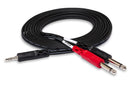 CMP-153, Hosa Stereo Breakout Cable 3.5 mm TRS to Dual 1/4 in TS,  3 Foot Length