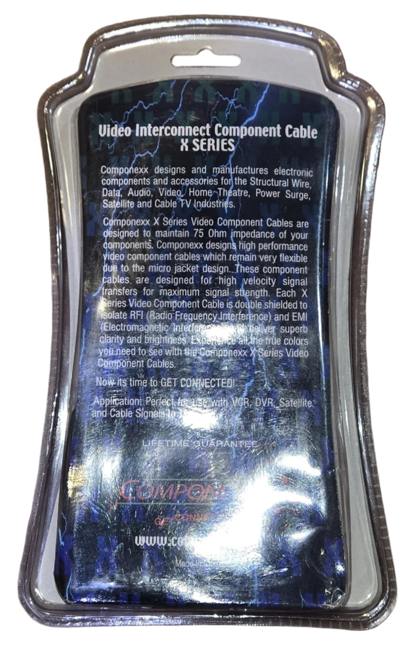 CX0110-0002, Componexx X Series Component Video Cable, RCA to RCA, 2M (6.56ft)