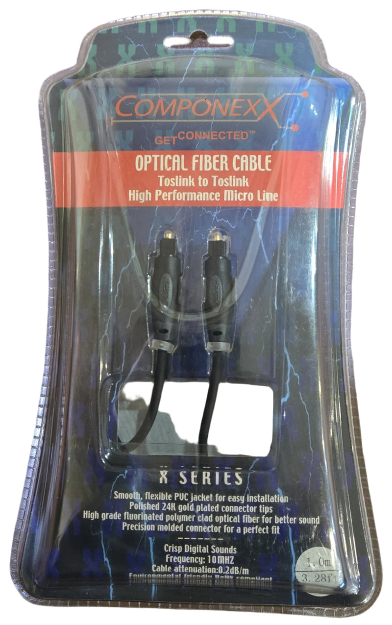 CX0160-0001, Componexx X Series Optical Fiber Cable, Toslink to Toslink, 1M (3.28ft)