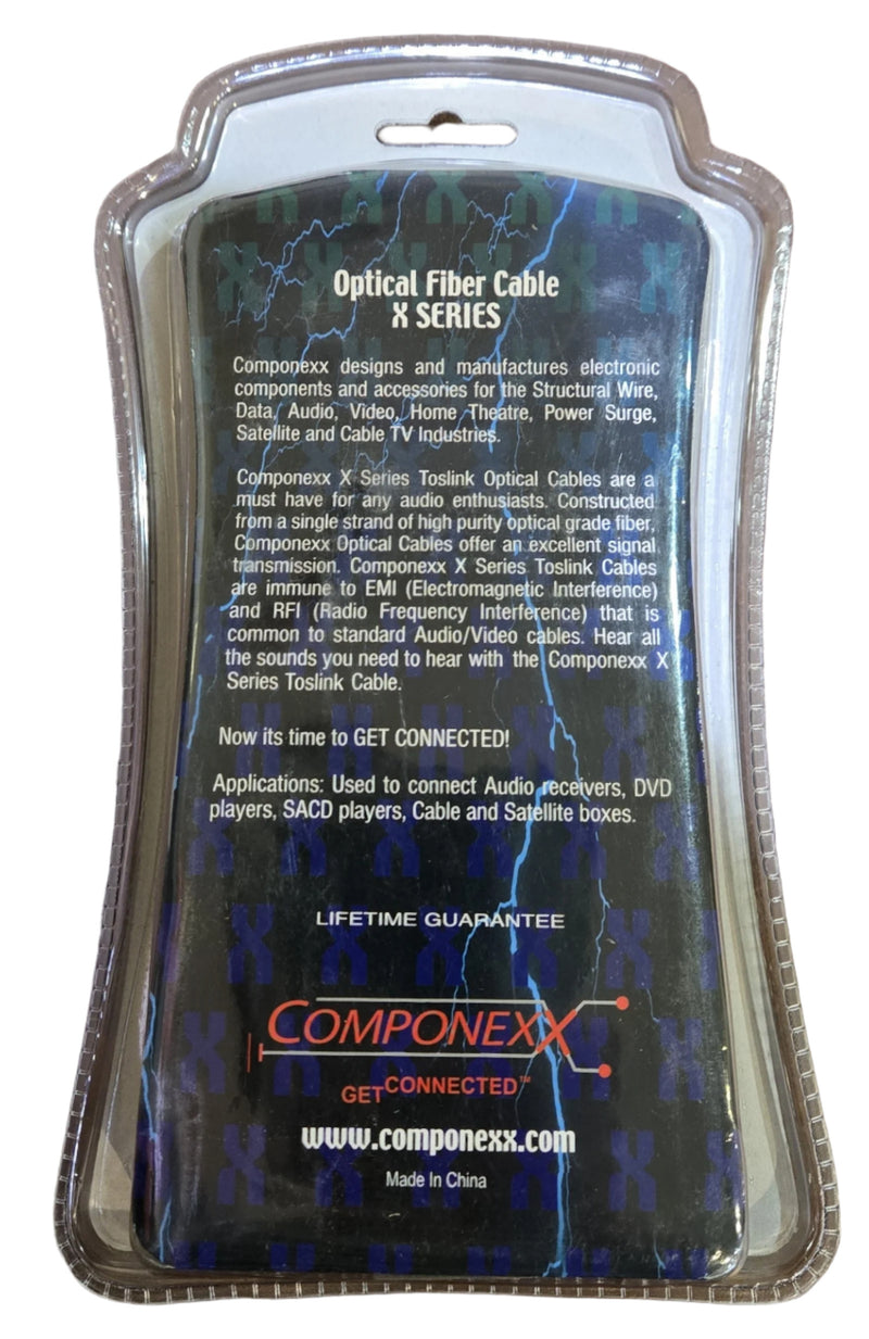 CX0160-0001, Componexx X Series Optical Fiber Cable, Toslink to Toslink, 1M (3.28ft)