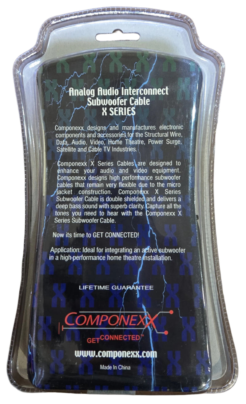 CX0170-0001, Componexx X Series Analog Audio Subwoofer Cable, RCA to RCA, 1M (3.28ft)