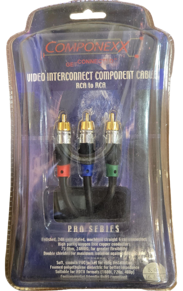 CX1110-0005, Componexx Pro Series Component RCA Cable, 5 Meters (16.4ft)