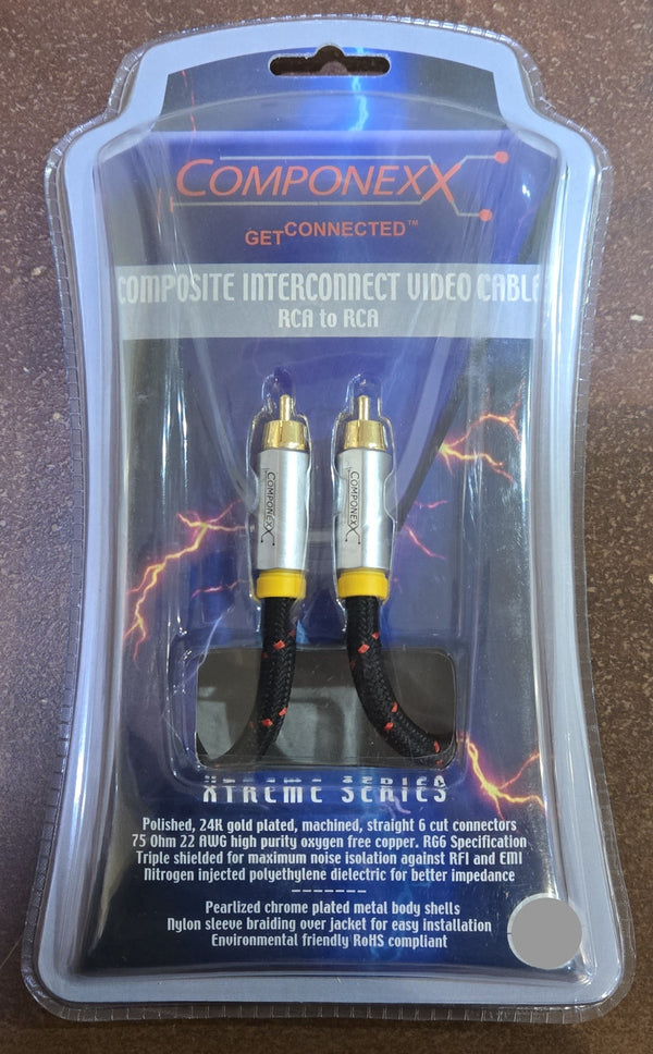 CX2100-0001, Componexx Xtreme Series Composite Interconnect Video Cable, RCA to RCA, 1M (3.28ft)