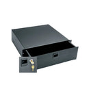 D3LK Middle Atlantic - 3RU Rackmount Drawer, Black Brushed and Anodized with Lock