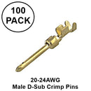 DH-PIN/M-L, D-Sub Crimp Male Pins for 20-24AWG Wire ~ 100 Piece Bag