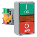 DPB22N-1O/C, Illuminated Double Push Button - 2 Contact (1O/C) - 22mm - 110V