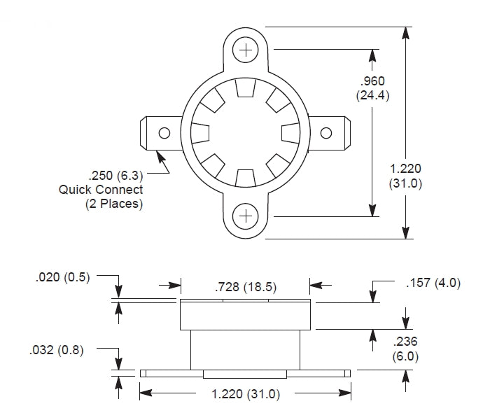NTE DTO60 59°F/15°C Open on Rise, Disc Thermostat