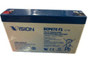 SCP670-F1, 6V @ 7.0AH Sealed Lead Acid (SLA) Battery w/ 0.187" F1 Terminals