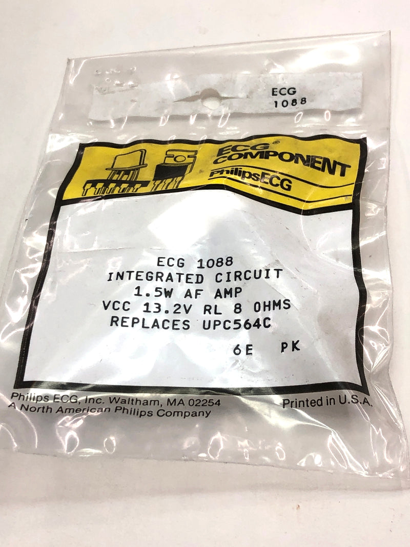 ECG1088, 1.5W @ 13.2V Audio Amplifier IC ~ (NTE1088, UPC564C)