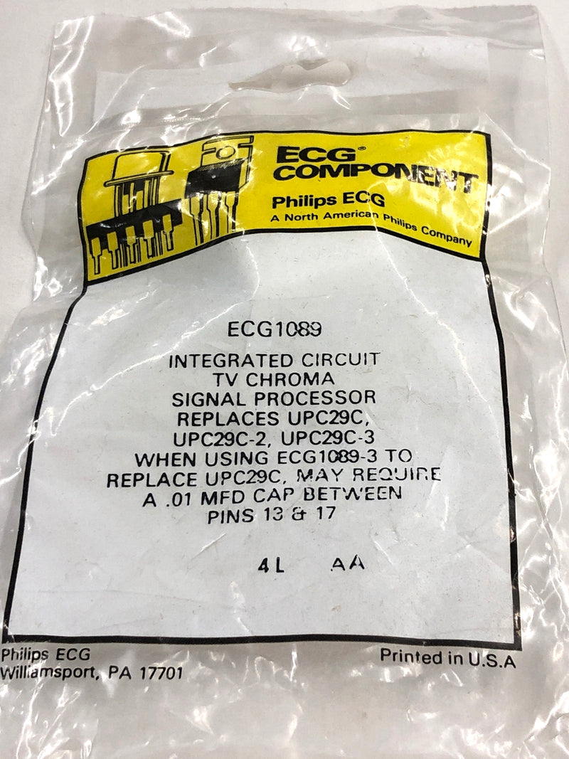 ECG1089 TV Chroma Signal Processor IC ~ 20 Pin DIP (NTE1089, UPC29C*)