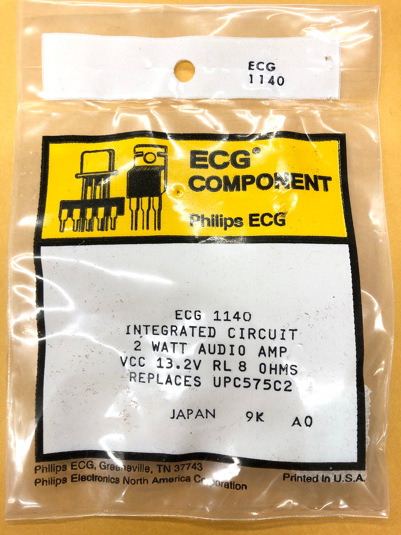 ECG1140, 2W Audio Power Amplifier IC ~ 8 Pin DIP-ET (NTE1140, SK3473, UPC575C2)