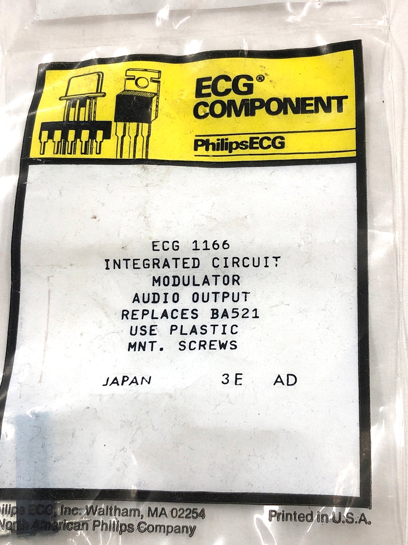 ECG1166, 5.8 Watt Audio IC for Car Radio or CB ~ 10 Pin SIP-HS (NTE1166, BA521)