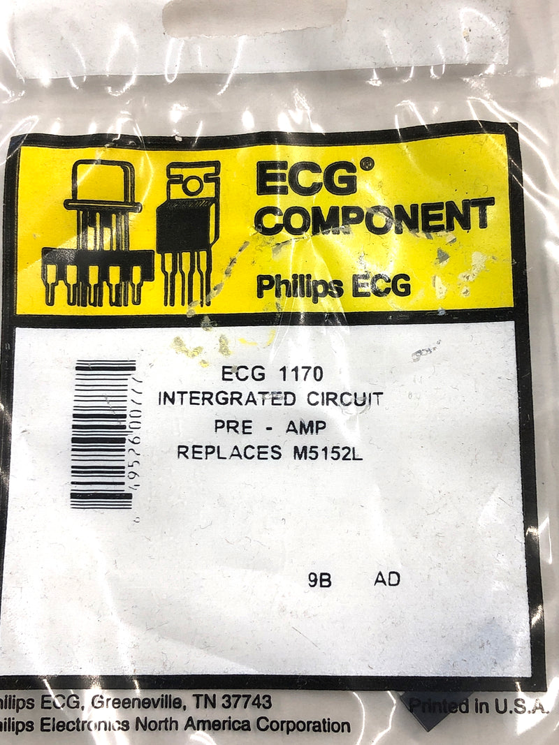 ECG1170, Dual Preamp IC for Car Radio ~ 8 Pin SIP (NTE1170, M5152L, GEIC-65)