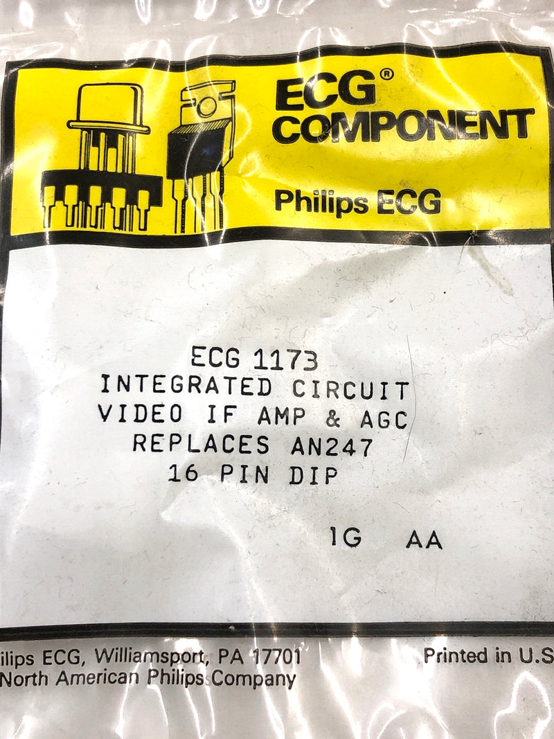 ECG1173, Video IF Amplifier and AGC IC ~ 16 Pin DIP (NTE1173, AN247)