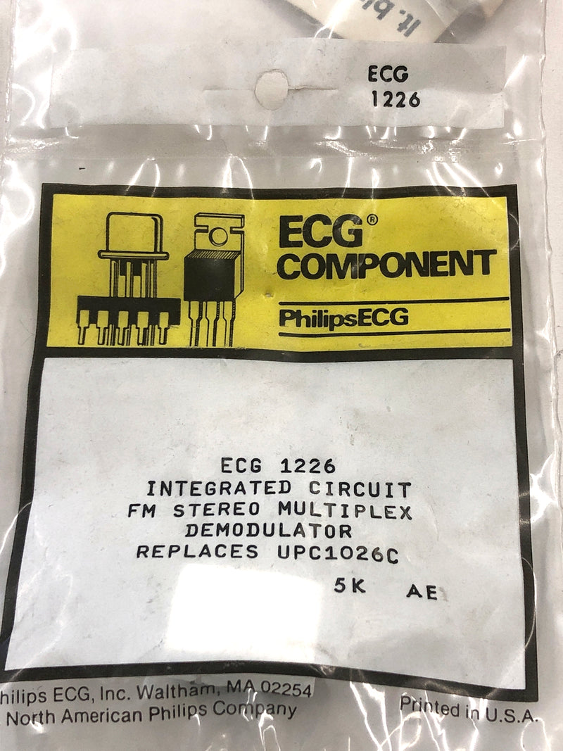 ECG1226, FM Multiplex Stereo Demodulator IC ~ 14 Pin DIP (NTE1226, UPC1026C)