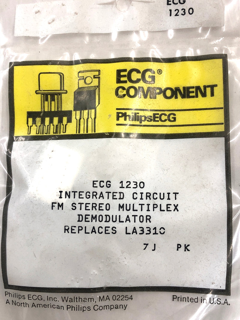 ECG1230, FM Multiplex Stereo Demodulator IC ~ 16 Pin DIP (NTE1230, LA3310)