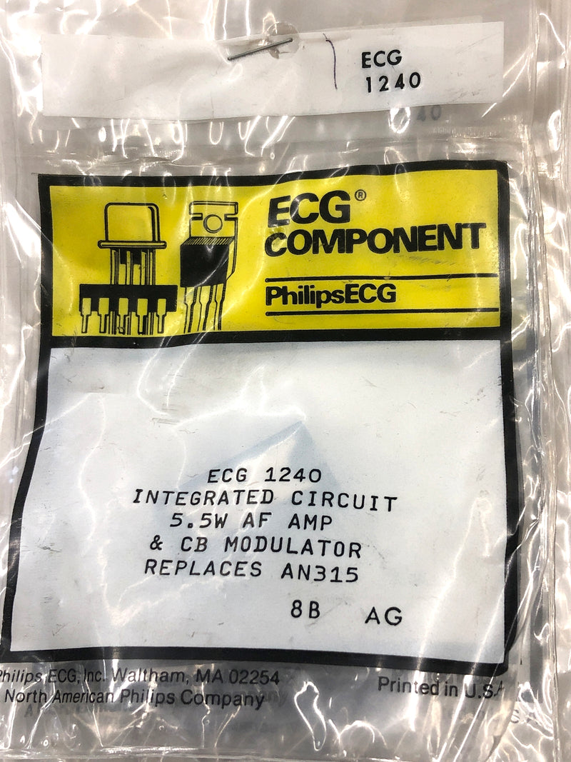 ECG1240, 5.5W Audio Amplifier and CB Modulator IC ~ 11 Pin SIP (NTE1240, AN315)