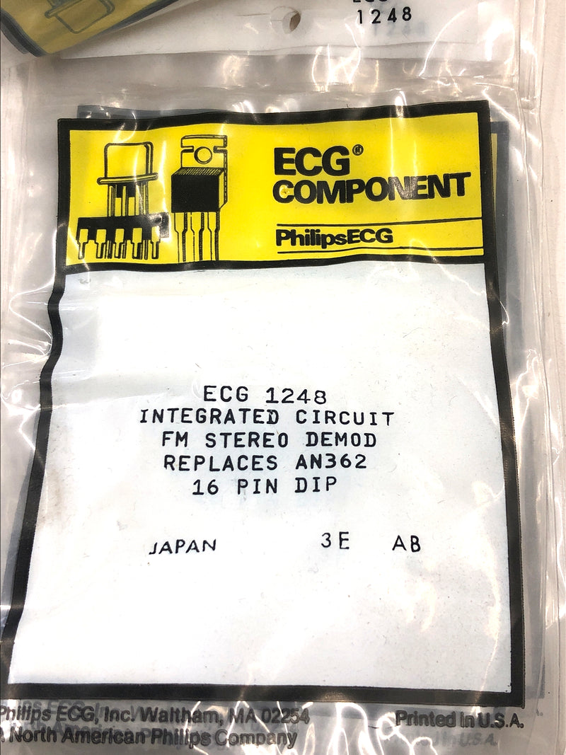 ECG1248, PLL FM Multiplex Stereo Demodulator IC ~ 16 Pin DIP (NTE1248, AN362)